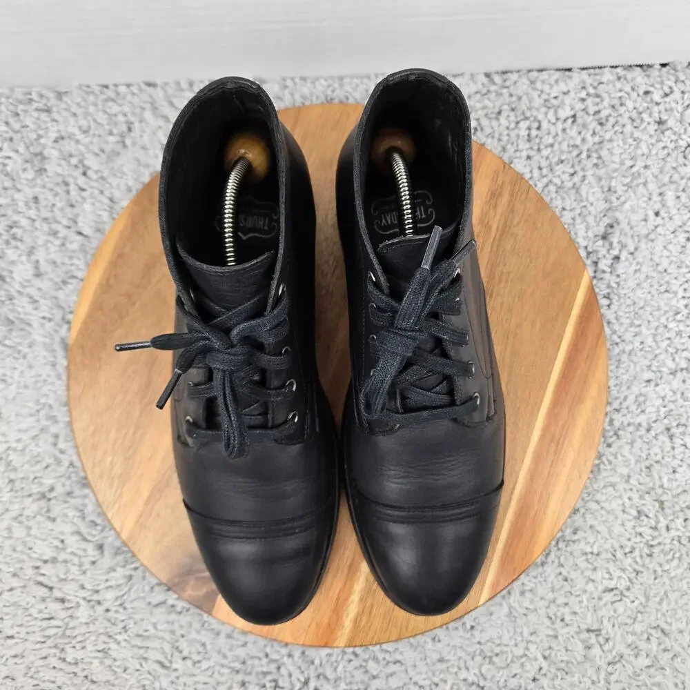 Thursday Boot Co. Mens 8 Cadet Black Leather Cap Toe Casual Lifestyle Daily